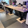 Stalen V-statafelpoten (SET) - V-poot op voet - 10x10 cm - 91 cm breed - 100 cm hoog - 20x40 cm (voet)plaatafmeting - Zwarte gecoat staal