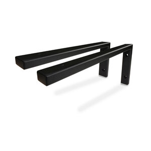 Zwarte plankdrager staal L-vorm - 20x10 cm - SET (2 stuks) - incl. coating