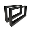 Zwarte plankdrager staal rechthoek - 20x10 cm - SET (2 stuks) - incl. zwarte poedercoating