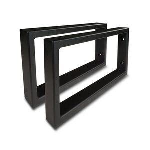 Zwarte plankdrager staal rechthoek - 20x10 cm - SET (2 stuks) - incl. coating