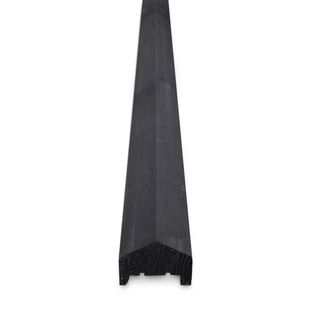 Zwart geïmpregneerd grenen U profiel - 36x85 mm - geschaafd - afdeklat - zwart grenenhout KD 18-20%