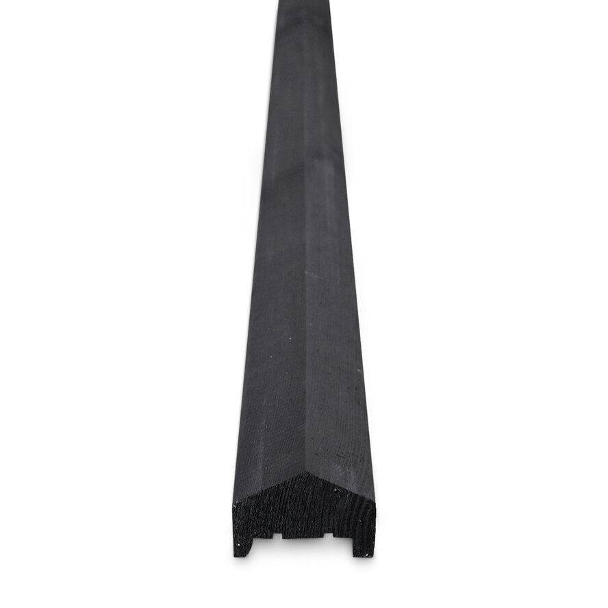 Zwart geïmpregneerd grenen U profiel - 36x85 mm - geschaafd - afdeklat - zwart grenenhout KD 18-20% Zwart geïmpregneerd grenen U profiel - 36x85 mm - geschaafd - afdeklat - zwart grenenhout KD 18-20%