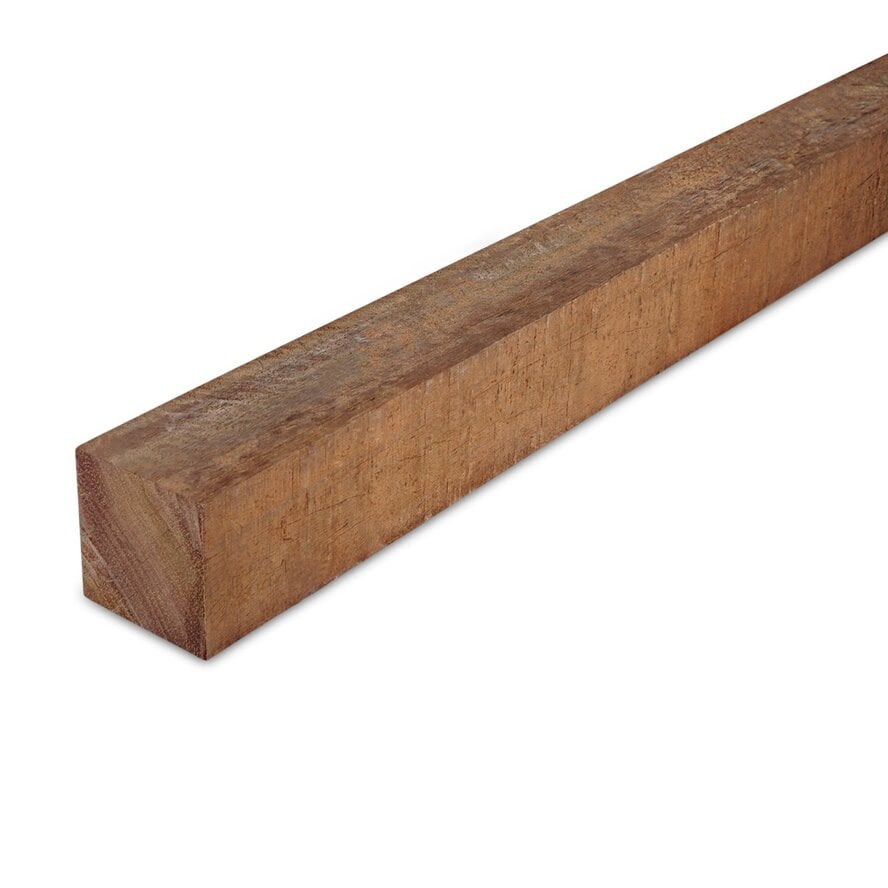 Azobé balk - 60x60 mm - fijnbezaagd / ruw - balk voor buiten - azobe hardhout AD 20-25% Azobé balk - 60x60 mm - fijnbezaagd / ruw - balk voor buiten - azobe hardhout AD 20-25%