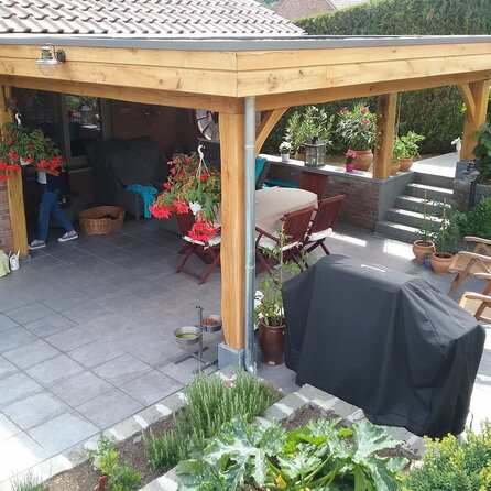Oude eiken balk - 85x85 mm - geborsteld - balk voor buiten - verouderd eikenhout AD 20-25%