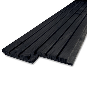 Zwart gebeitst douglas Deens rabat - 27x130 mm - geschaafd - KD
