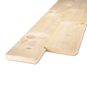 Vuren mes en groef plank - 25x113 mm - geschaafd - KD