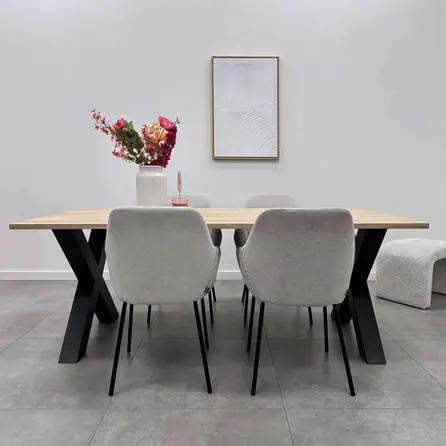 Zwarte X-poten (set) - staal / ijzer - 10x10 cm - hoogte: 72 cm - breedte (montageplaat): 78 cm - tafelpoot metaal zwart gecoat
