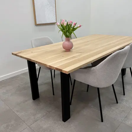 Zwarte N-poten (set) - staal / ijzer - 4x10 cm - hoogte: 72 cm - breedte (montageplaat): 78 cm - breedte (onderzijde): 70 cm - tafelpoot metaal zwart gecoat