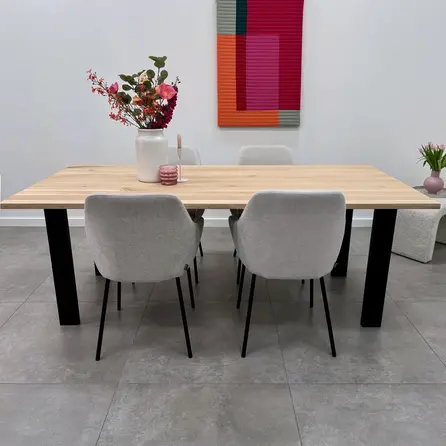 Zwarte N-poten (set) - staal / ijzer - 4x10 cm - hoogte: 72 cm - breedte (montageplaat): 78 cm - breedte (onderzijde): 70 cm - tafelpoot metaal zwart gecoat