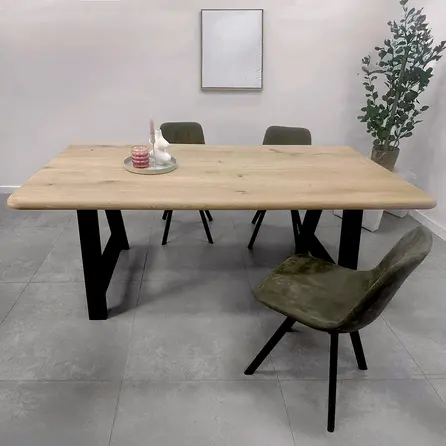 Zwarte A-poten (set) - staal / ijzer - 4x10 cm - hoogte: 72 cm - breedte (montageplaat): 78 cm - tafelpoot metaal zwart gecoat