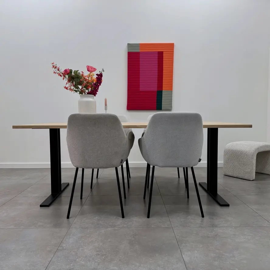 Zwarte T-poten (set) - staal / ijzer - 2x8 cm - hoogte: 72 cm - breedte (montageplaat): 78 cm - tafelpoot metaal zwart gecoat Zwarte T-poten (set) - staal / ijzer - 2x8 cm - hoogte: 72 cm - breedte (montageplaat): 78 cm - tafelpoot metaal zwart gecoat