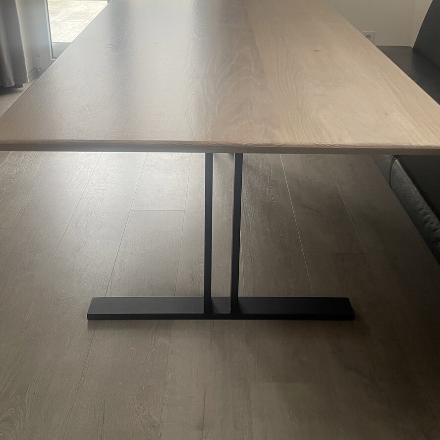 Zwarte T-poten (set) - staal / ijzer - 2x8 cm - hoogte: 72 cm - breedte (montageplaat): 78 cm - tafelpoot metaal zwart gecoat Zwarte T-poten (set) - staal / ijzer - 2x8 cm - hoogte: 72 cm - breedte (montageplaat): 78 cm - tafelpoot metaal zwart gecoat