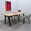 Zwarte N-poten (set) - staal / ijzer - schuine koker - hoogte: 72 cm - breedte (montageplaat): 78 cm - breedte (onderzijde): 74 cm - tafelpoot metaal zwart gecoat