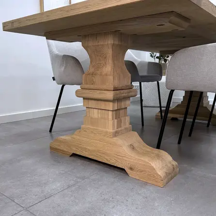 Eiken tafelpoot klassiek SET (2 stuks) - 72 cm hoog - 78 cm breed - Rustiek licht geborsteld - A-tafelpoot 12% KD Europees eikenhout