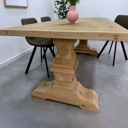 Eiken tafelpoot klassiek SET (2 stuks) - 72 cm hoog - 78 cm breed - Rustiek licht geborsteld - A-tafelpoot 12% KD Europees eikenhout