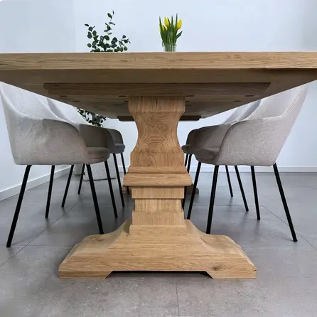 Eiken tafelpoot klassiek SET (2 stuks) - 72 cm hoog - 78 cm breed - Rustiek licht geborsteld - A-tafelpoot 12% KD Europees eikenhout
