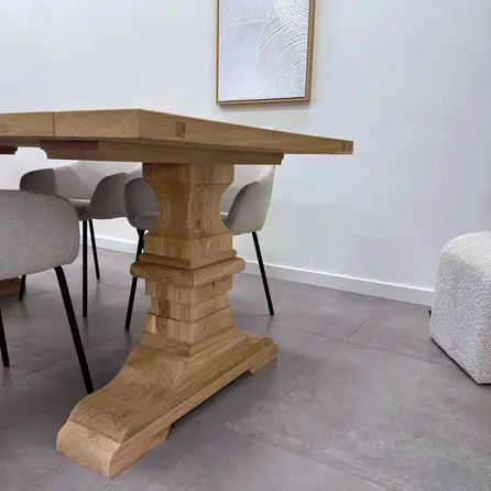 Eiken tafelpoot klassiek SET (2 stuks) - 72 cm hoog - 78 cm breed - Rustiek licht geborsteld - A-tafelpoot 12% KD Europees eikenhout