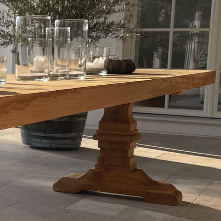 Eiken tafelpoot klassiek SET (2 stuks) - 72 cm hoog - 78 cm breed - Rustiek licht geborsteld - A-tafelpoot 12% KD Europees eikenhout