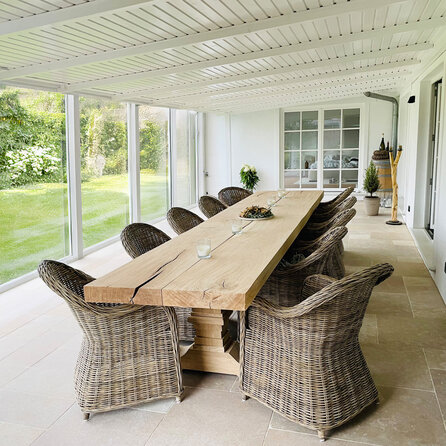 Eiken tafelpoot klassiek SET (2 stuks) - 72 cm hoog - 78 cm breed - Rustiek licht geborsteld - A-tafelpoot 12% KD Europees eikenhout
