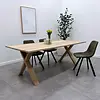 Eiken kruispoot SET (2 stuks) 10x4 cm - 72 cm hoog - 77 cm breed onderzijde - 78 cm breed bovenzijde - X-tafelpoot 12% KD Europees eikenhout