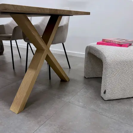 Eiken kruispoot SET (2 stuks) 10x4 cm - 72 cm hoog - 77 cm breed onderzijde - 78 cm breed bovenzijde - X-tafelpoot 12% KD Europees eikenhout