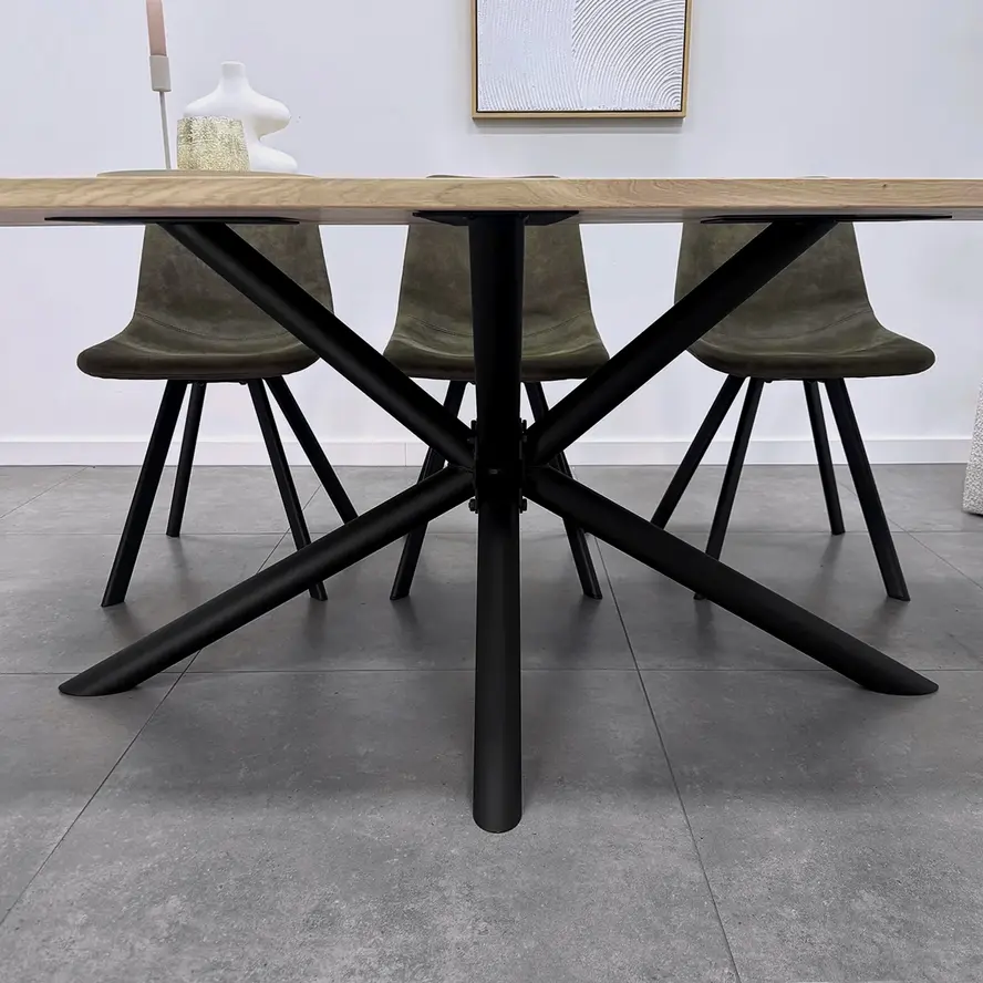 Zwart matrix tafelonderstel (3-delig) - staal / ijzer - diameter 6 cm - afmeting: 78x140 cm - hoogte: 72 cm - centrale matrix tafelpoot metaal zwart gecoat Zwart matrix tafelonderstel (3-delig) - staal / ijzer - diameter 6 cm - afmeting: 78x140 cm - hoogte: 72 cm - centrale matrix tafelpoot metaal zwart gecoat
