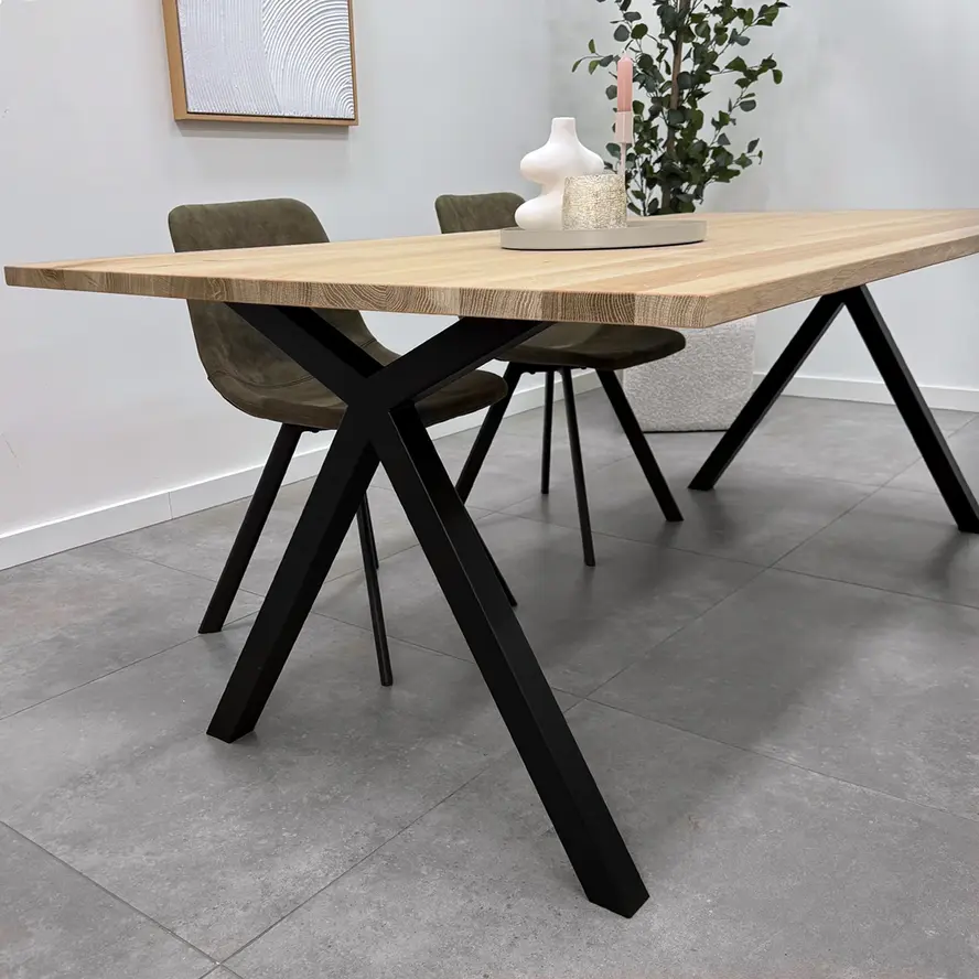 Zwarte X-speciaal poten (set) - staal / ijzer - 5x5 cm - hoogte: 72 cm - breedte (montageplaat): 78 cm - tafelpoot metaal zwart gecoat Zwarte X-speciaal poten (set) - staal / ijzer - 5x5 cm - hoogte: 72 cm - breedte (montageplaat): 78 cm - tafelpoot metaal zwart gecoat