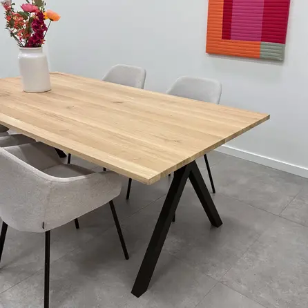 Zwarte X-speciaal poten (set) - staal / ijzer - 5x5 cm - hoogte: 72 cm - breedte (montageplaat): 78 cm - tafelpoot metaal zwart gecoat