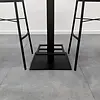 Zwart gietijzer bartafel onderstel - 3-delig - voor buiten - verzinkt & gecoat metaal - 8x8 cm - hoogte: 108 cm - breedte boven (montageplaten): 79x79 cm - breedte onder (voetplaat) 45x45 cm - tuin bar tafelonderstel