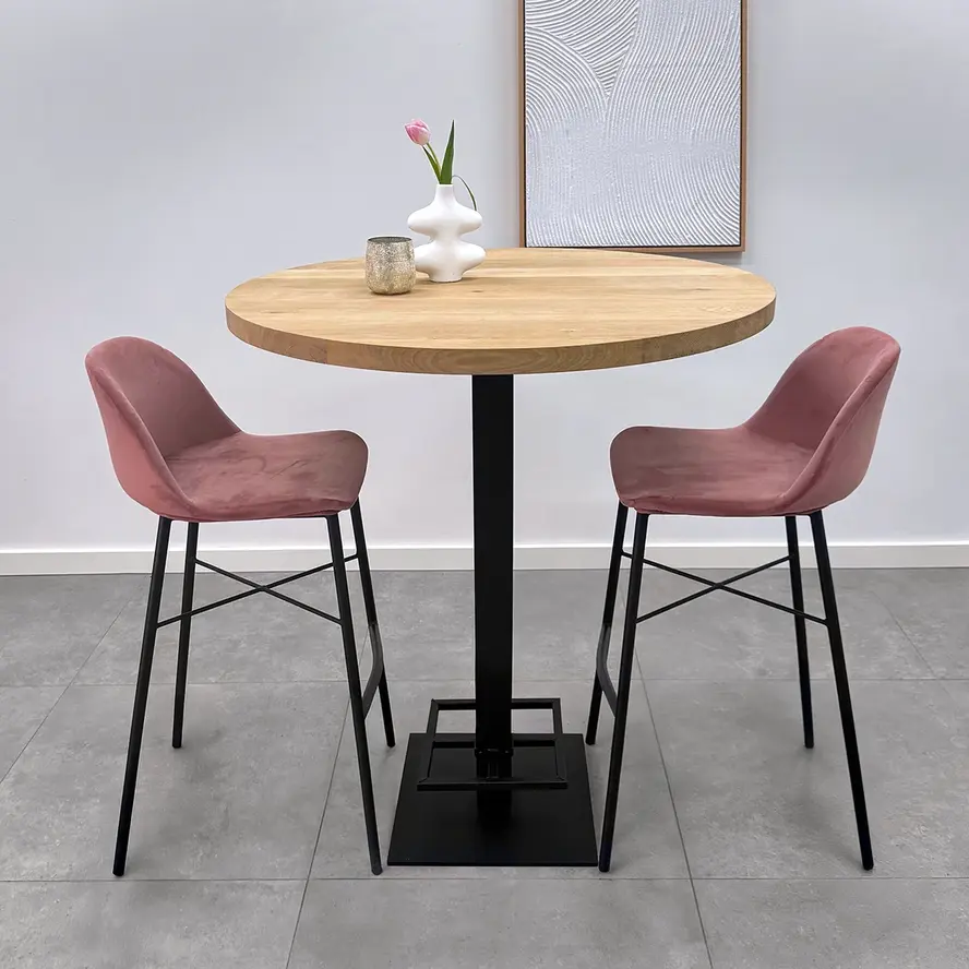 Gietijzeren bartafel onderstel vierkant zwart - op voet - met voetrand - 8x8 cm - 108 cm hoog - 45x45 cm (voet)plaatafmeting - Zwart gecoat (fijnstructuur) Gietijzeren bartafel onderstel vierkant zwart - op voet - met voetrand - 8x8 cm - 108 cm hoog - 45x45 cm (voet)plaatafmeting - Zwart gecoat (fijnstructuur)