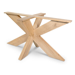 Eiken onderstel Matrix (3D) - 16x6 cm - 140x90 cm - 72 cm hoog - Rustiek eikenhout - OPGEBORSTELD