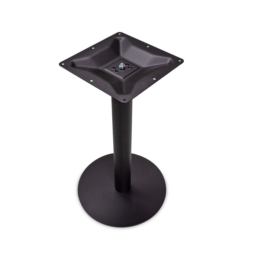 Gietijzeren (horeca)tafel onderstel vierkant zwart - op voet - diameter 8 cm - 72 cm hoog - diameter 43 cm (voet)plaatafmeting - Zwart gecoat (fijnstructuur) Gietijzeren (horeca)tafel onderstel vierkant zwart - op voet - diameter 8 cm - 72 cm hoog - diameter 43 cm (voet)plaatafmeting - Zwart gecoat (fijnstructuur)