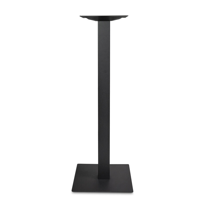 Gietijzeren statafel onderstel vierkant zwart - op voet - 8x8 cm - 108 cm hoog - 40x40 cm (voet)plaatafmeting - Zwart gecoat (fijnstructuur) Gietijzeren statafel onderstel vierkant zwart - op voet - 8x8 cm - 108 cm hoog - 40x40 cm (voet)plaatafmeting - Zwart gecoat (fijnstructuur)