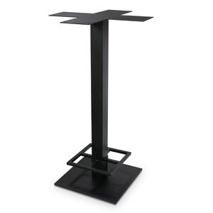 Gietijzeren bartafel onderstel vierkant zwart - 8x8cm - 108 cm hoog - 45x45 cm (voet)plaatafmeting - ZWART GECOAT