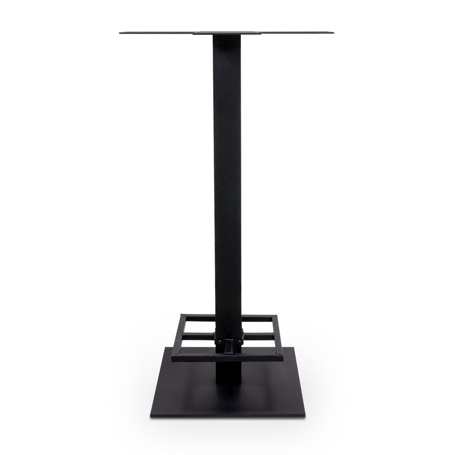 Gietijzeren bartafel onderstel vierkant zwart - op voet - met voetrand - 8x8 cm - 108 cm hoog - 45x45 cm (voet)plaatafmeting - Zwart gecoat (fijnstructuur) Gietijzeren bartafel onderstel vierkant zwart - op voet - met voetrand - 8x8 cm - 108 cm hoog - 45x45 cm (voet)plaatafmeting - Zwart gecoat (fijnstructuur)