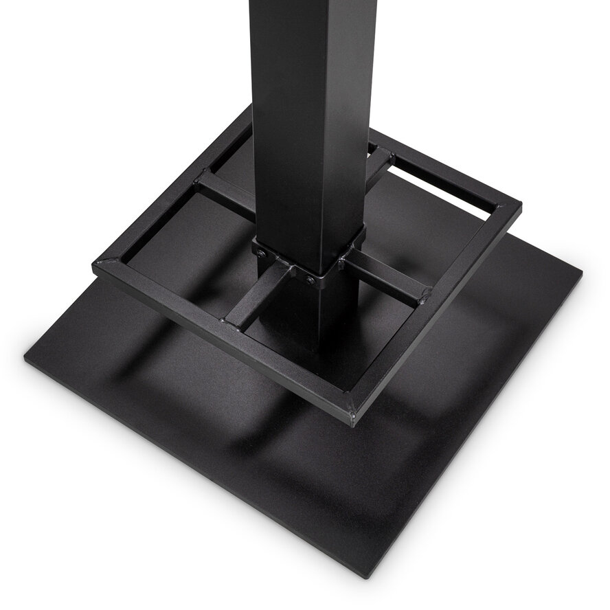 Gietijzeren bartafel onderstel vierkant zwart - op voet - met voetrand - 8x8 cm - 108 cm hoog - 45x45 cm (voet)plaatafmeting - Zwart gecoat (fijnstructuur) Gietijzeren bartafel onderstel vierkant zwart - op voet - met voetrand - 8x8 cm - 108 cm hoog - 45x45 cm (voet)plaatafmeting - Zwart gecoat (fijnstructuur)