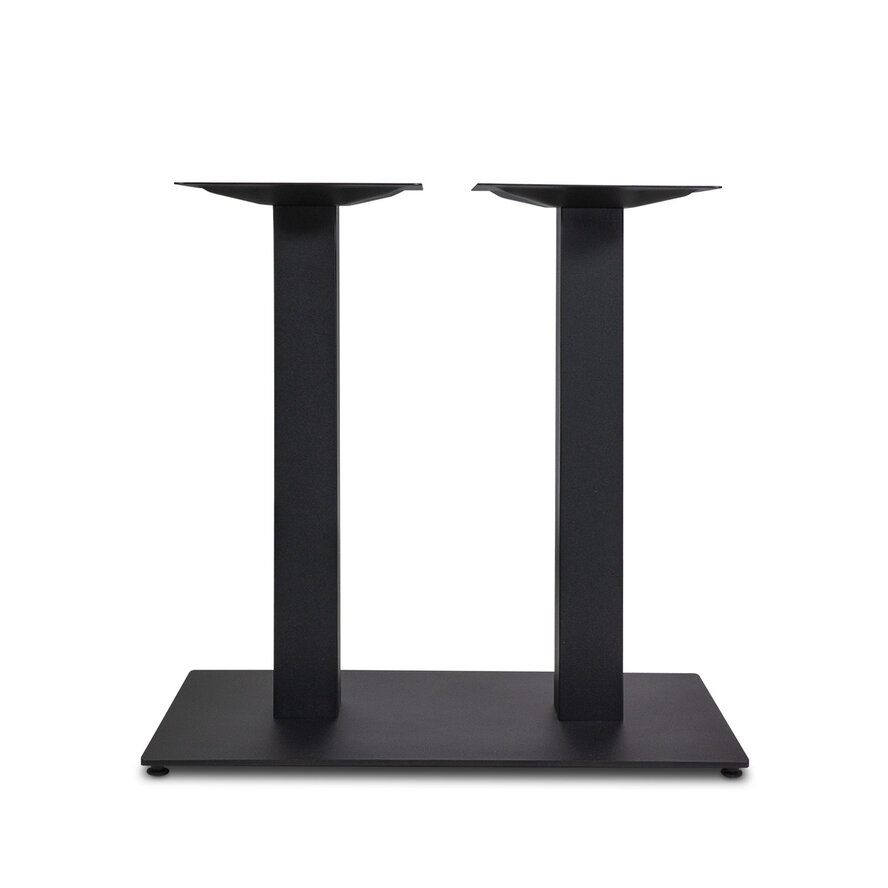 Gietijzeren (horeca)tafel onderstel DUO vierkant zwart - op voet - 8x8 cm - 72 cm hoog - 40x70 cm (voet)plaatafmeting - Zwart gecoat (fijnstructuur) Gietijzeren (horeca)tafel onderstel DUO vierkant zwart - op voet - 8x8 cm - 72 cm hoog - 40x70 cm (voet)plaatafmeting - Zwart gecoat (fijnstructuur)