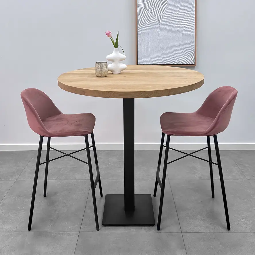 Gietijzeren statafel onderstel vierkant zwart - op voet - 8x8 cm - 108 cm hoog - 40x40 cm (voet)plaatafmeting - Zwart gecoat (fijnstructuur) Gietijzeren statafel onderstel vierkant zwart - op voet - 8x8 cm - 108 cm hoog - 40x40 cm (voet)plaatafmeting - Zwart gecoat (fijnstructuur)
