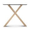 Eiken kruispoot SET (2 stuks) 10x4 cm - 72 cm hoog - 77 cm breed onderzijde - 78 cm breed bovenzijde - X-tafelpoot 12% KD Europees eikenhout