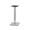 Gietijzeren (horeca)tafel onderstel vierkant RVS look - op voet - 8x8 cm - 72 cm hoog - 40x40 cm (voet)plaatafmeting - RVS look (glad) gecoat