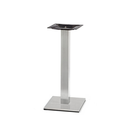 Gietijzeren (horeca)tafel onderstel vierkant RVS look - op voet - 8x8 cm - 72 cm hoog - 40x40 cm (voet)plaatafmeting - RVS look (glad) gecoat