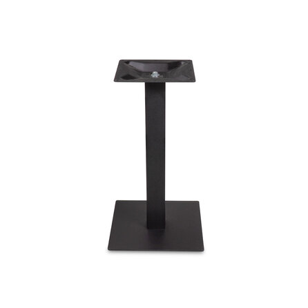 Gietijzeren (horeca)tafel onderstel vierkant zwart - op voet - 8x8 cm - 72 cm hoog - 40x40 cm (voet)plaatafmeting - Zwart gecoat (fijnstructuur)