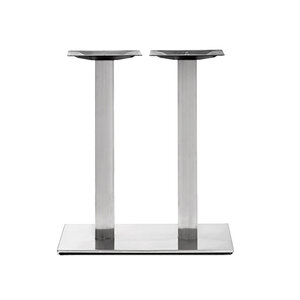 Gietijzeren (horeca)tafel onderstel DUO vierkant RVS look - 8x8cm - 72 cm hoog - 40x70 cm (voet)plaatafmeting - GECOAT