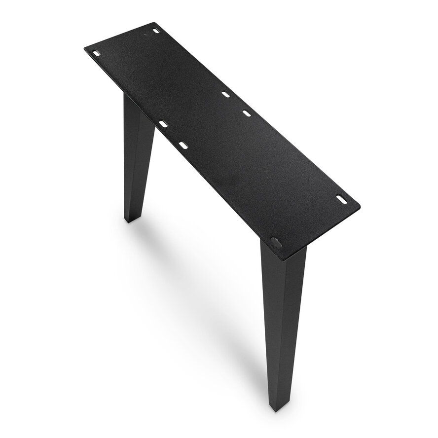 Zwarte N-poten (set) - staal / ijzer - schuine koker - hoogte: 72 cm - breedte (montageplaat): 78 cm - breedte (onderzijde): 74 cm - tafelpoot metaal zwart gecoat Zwarte N-poten (set) - staal / ijzer - schuine koker - hoogte: 72 cm - breedte (montageplaat): 78 cm - breedte (onderzijde): 74 cm - tafelpoot metaal zwart gecoat
