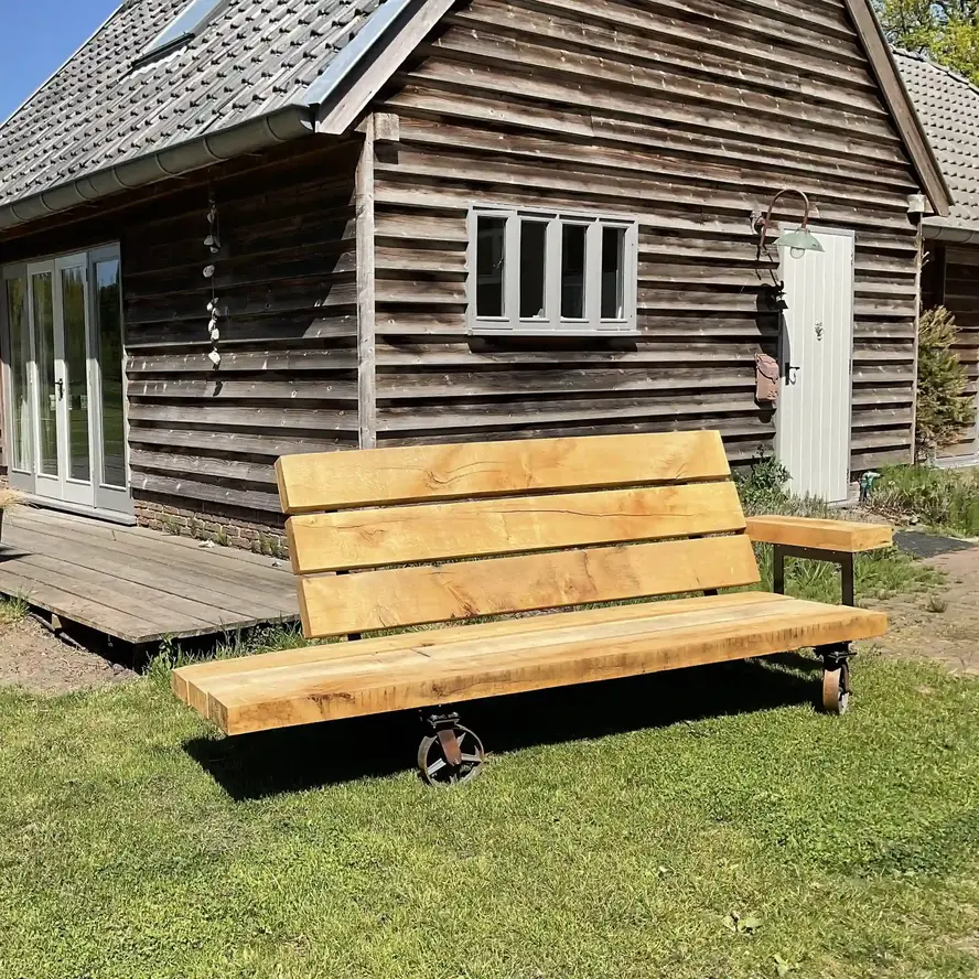 Eiken balk - 80x250 mm - fijnbezaagd / ruw - balk voor buiten - eikenhout AD 20-25% Eiken balk - 80x250 mm - fijnbezaagd / ruw - balk voor buiten - eikenhout AD 20-25%