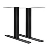 Zwarte T-poten (set) - staal / ijzer - 2x8 cm - hoogte: 72 cm - breedte (montageplaat): 78 cm - tafelpoot metaal zwart gecoat Zwarte T-poten (set) - staal / ijzer - 2x8 cm - hoogte: 72 cm - breedte (montageplaat): 78 cm - tafelpoot metaal zwart gecoat
