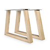Eiken Trapeze poot SET (2 stuks) 10x6 cm - 72 cm hoog - 78-95 cm breed - Trapezium tafelpoot 12% KD Europees eikenhout