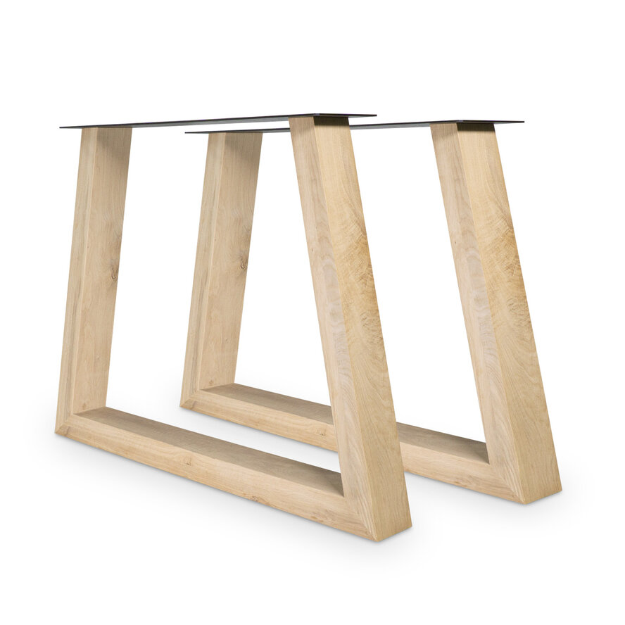 Eiken Trapeze poot SET (2 stuks) 10x6 cm - 72 cm hoog - 78-95 cm breed - Trapezium tafelpoot 12% KD Europees eikenhout Eiken Trapeze poot SET (2 stuks) 10x6 cm - 72 cm hoog - 78-95 cm breed - Trapezium tafelpoot 12% KD Europees eikenhout