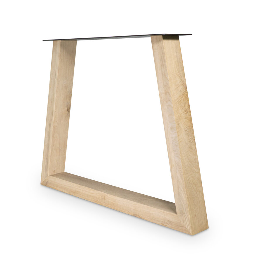 Eiken Trapeze poot SET (2 stuks) 10x6 cm - 72 cm hoog - 78-95 cm breed - Trapezium tafelpoot 12% KD Europees eikenhout Eiken Trapeze poot SET (2 stuks) 10x6 cm - 72 cm hoog - 78-95 cm breed - Trapezium tafelpoot 12% KD Europees eikenhout