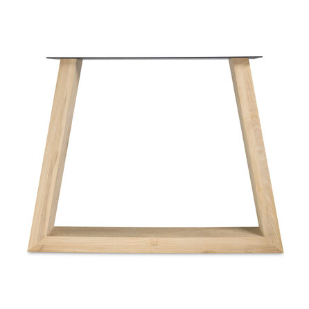 Eiken Trapeze poot SET (2 stuks) 10x6 cm - 72 cm hoog - 78-95 cm breed - Trapezium tafelpoot 12% KD Europees eikenhout